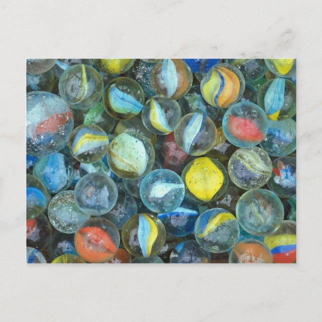 Well-used marbles postcard (Front)