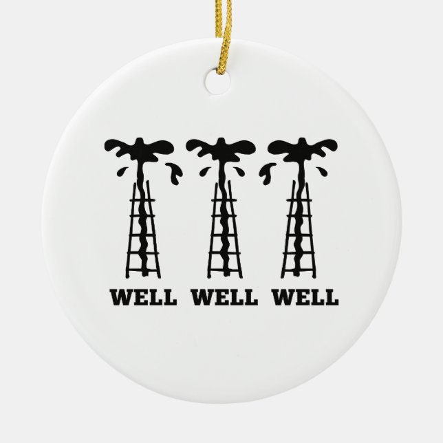 Well Well Well Ceramic Tree Decoration (Front)