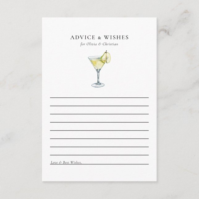 Well Wishes Bridal Shower Advice Card (Front)