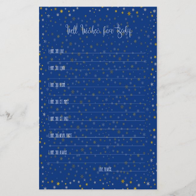 Well Wishes For Baby Little Star Baby Shower (Front)