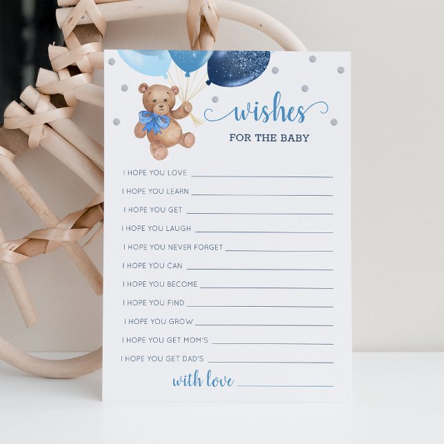 Well Wishes for the Baby Shower Teddy Bear Card (Creator Uploaded)