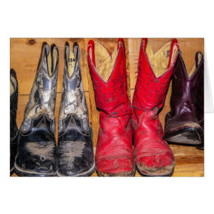 Well Worn Cowboy Boots Greeting Card