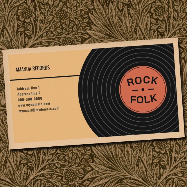 Well-Worn Vinyl Record & Yellow Business Card (Well-Worn Vinyl Record & Yellow Business Card)