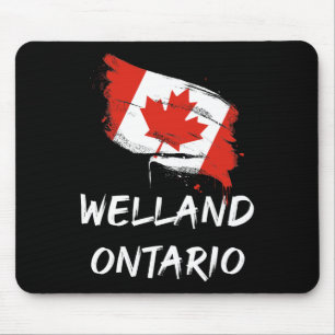 Welland Ontario Canada Splatter Flag Trip Vacation Mouse Pad