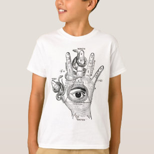Wellcoda Illuminati Compass Snake Hand T-Shirt