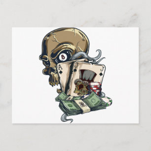 Wellcoda Skull Head Gambling Play Death Postcard
