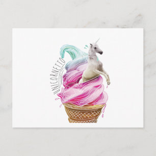 Wellcoda Unicorn Cornetto Fun Ice Cream Postcard
