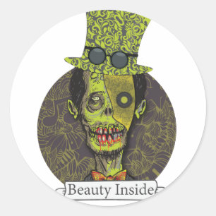 Wellcoda Zombie Dead Monster Scary Creepy Classic Round Sticker