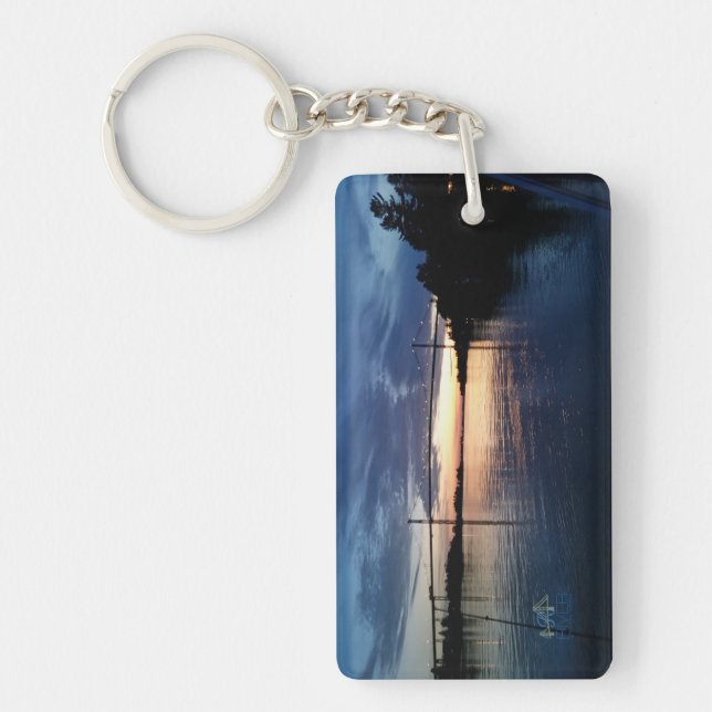 Wellesley Island Bridge Sunset keychain (Front)