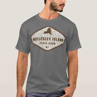 Wellesley Island State Park New York Tree Log Text T-Shirt