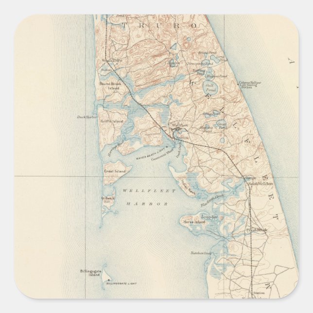 Wellfleet, Massachusetts Square Sticker (Front)