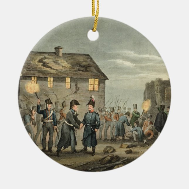 Wellington and Blucher Meeting by Accident at the Ceramic Tree Decoration (Front)