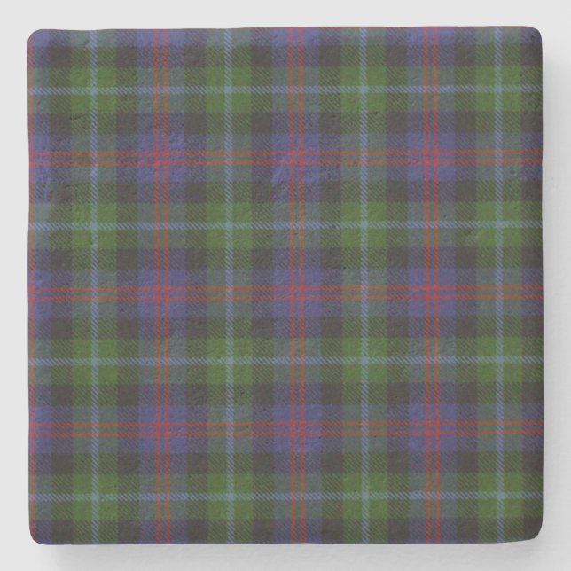 Wellington Clan Tartan Plaid Stone Coaster (Front)