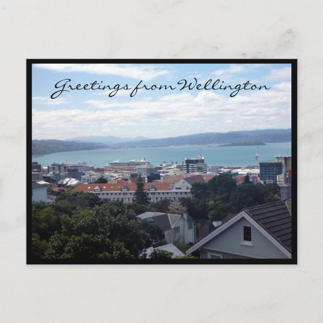 wellington harbour greetings postcard (Front)