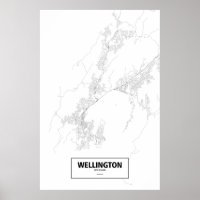 Wellington, New Zealand (black on white)