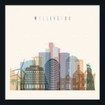 Wellington, New Zealand | City Skyline Poster<br><div class="desc">Transparent style Wellington skyline detailed silhouette. Trendy vector illustration. | © and ® Bigstock® - All Rights Reserved.</div>