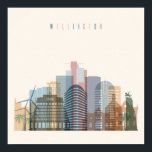 Wellington, New Zealand | City Skyline Poster<br><div class="desc">Transparent style Wellington skyline detailed silhouette. Trendy vector illustration. | © and ® Bigstock® - All Rights Reserved.</div>