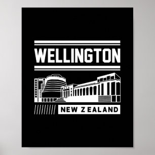 Wellington New Zealand Modern Typography Design Poster