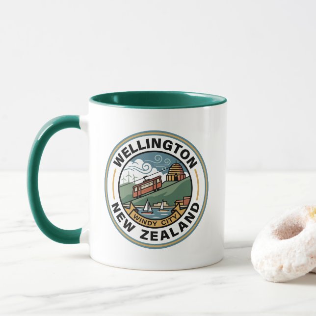 Wellington New Zealand Mug (With Donut)