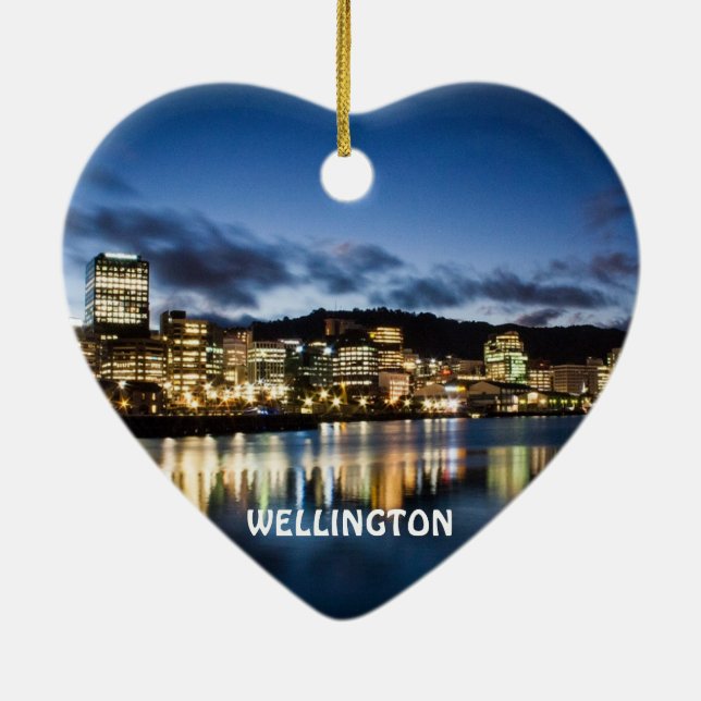 Wellington, New Zealand Scenic Christmas  Ornament (Back)