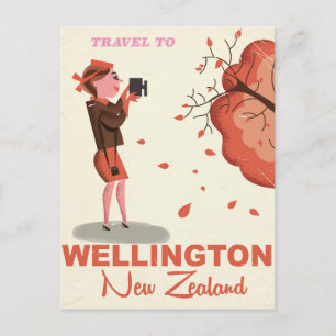 Wellington New Zealand vintage style travel poster Postcard