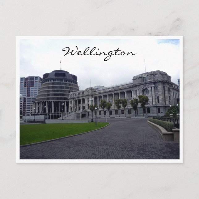 wellington parliament beehives postcard (Front)