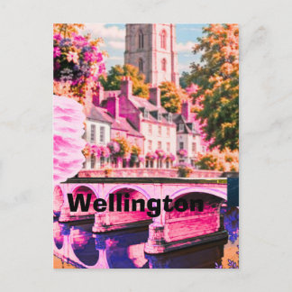 Wellington Watercolor Print New Zealand Travel Pos Postcard