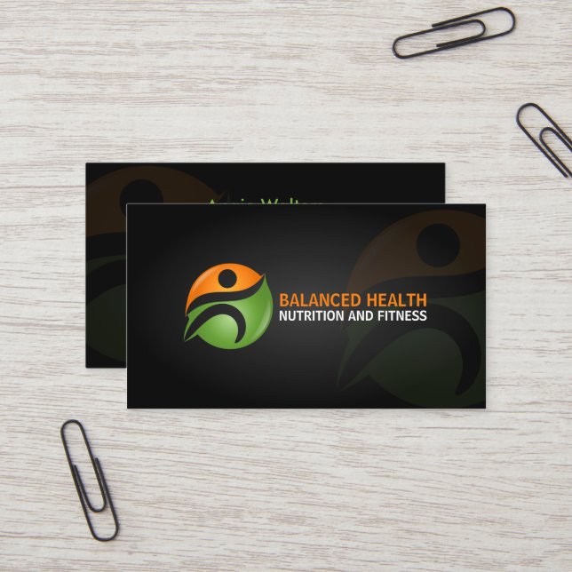 Wellness and Nutrition Coach Business Card (Front/Back In Situ)