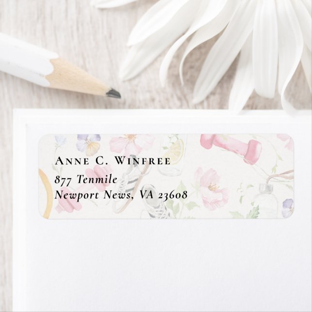 Wellness Branding | Floral Fitness Return Address (Insitu)