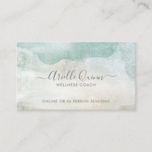 Wellness Coach Abstract Watercolor Business Card
