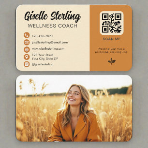 Wellness Coach Photo QR Code Business Card