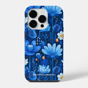 Wellness Dreamy Blue Floral with Vibrant details iPhone 14 Pro Case