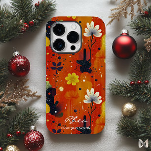 Wellness Fiery Floral Passion with Bold Orange Case-Mate iPhone 14 Pro Case
