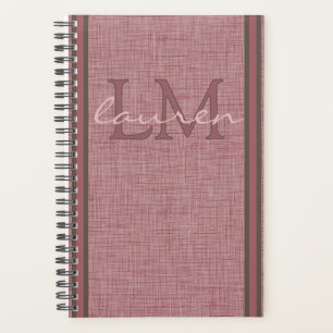 Wellness Planner Vintage Red Linen Design