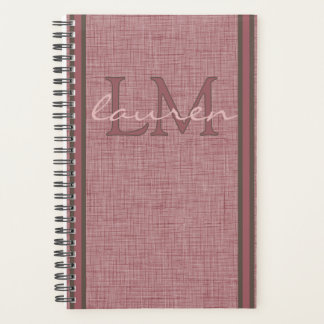 Wellness Planner Vintage Red Linen Design