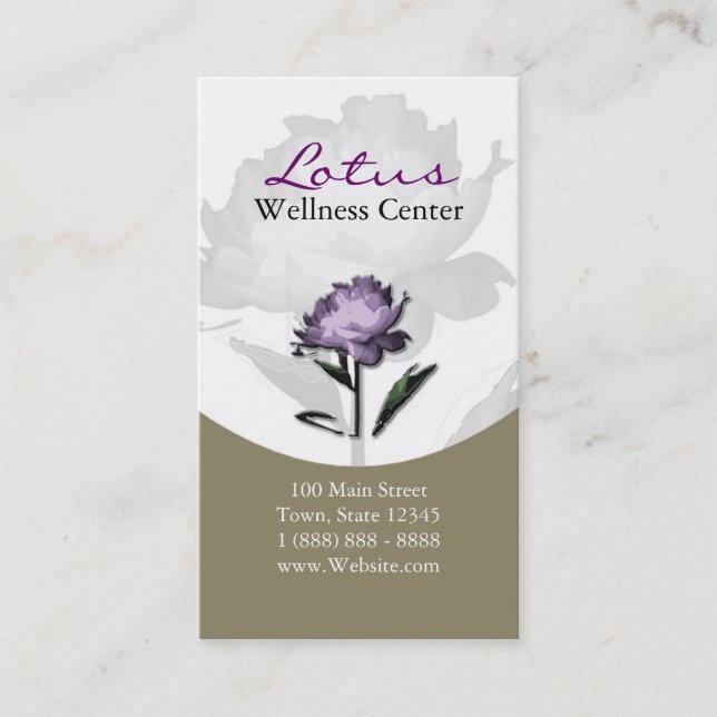 Wellness, Spa & Beauty Services Business Card (Front)