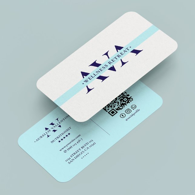 Wellness Therapist Fitness Coach Pastel Sky Blue Business Card (Wellness Therapist Fitness Coach Pastel Sky Blue Business Card
)