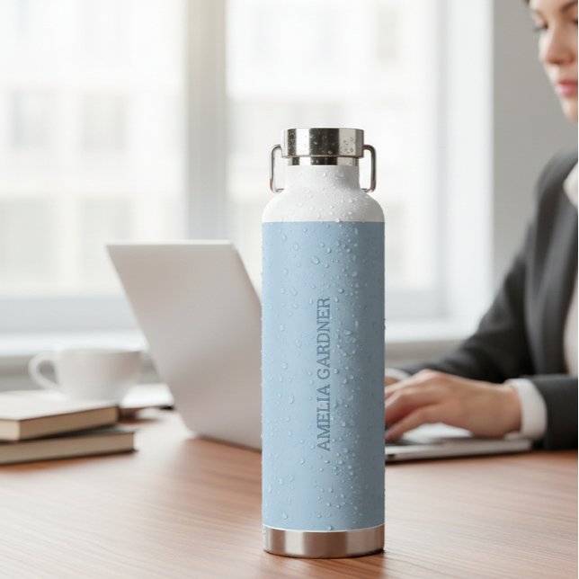 Wellness Waters Water Bottle - Powder Blue (Creator Uploaded)