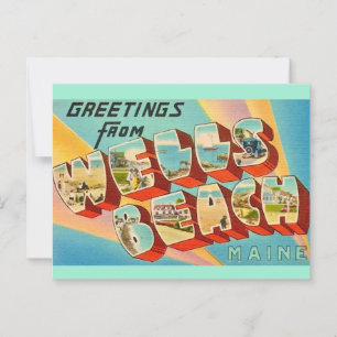 Wells Beach Maine Greetings Postcard