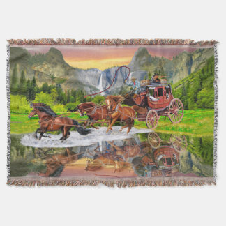 WELLS FARGO STAGECOACH THROW BLANKET