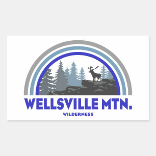Wellsville Mountain Wilderness Utah Rainbow Deer Rectangular Sticker