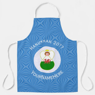 Welsh Angel Hanukkah Flag Personalised Large Apron