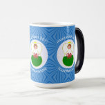 Welsh Angel Hanukkah Flag Personalised  Magic Mug<br><div class="desc">Magic morphing mug features a Welsh Flag Angel, dressed in the flag of Wales, inside a white, fractal circle of squiggly squares. The circle is on a blue fractal background of squiggly squares. Add a name, holiday, and year to personalise your mug as a gift or to add to your...</div>