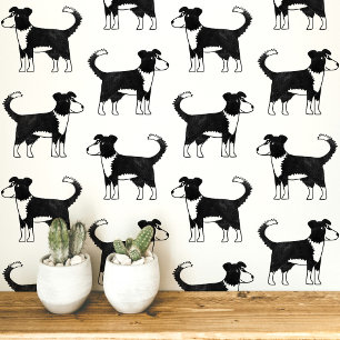 Welsh Border Collie Dog Pattern Wallpaper