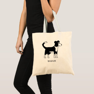 Welsh Border Collie Sheepdog Custom Name Tote Bag