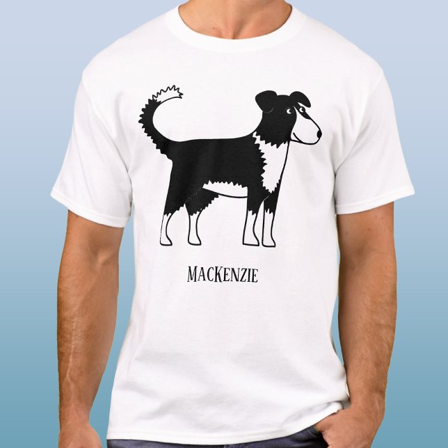 Welsh Border Collie Sheepdog Personalised T-Shirt (Welsh border collie personalized custom name ofr text sheepdog t-shirt for dog lovers)