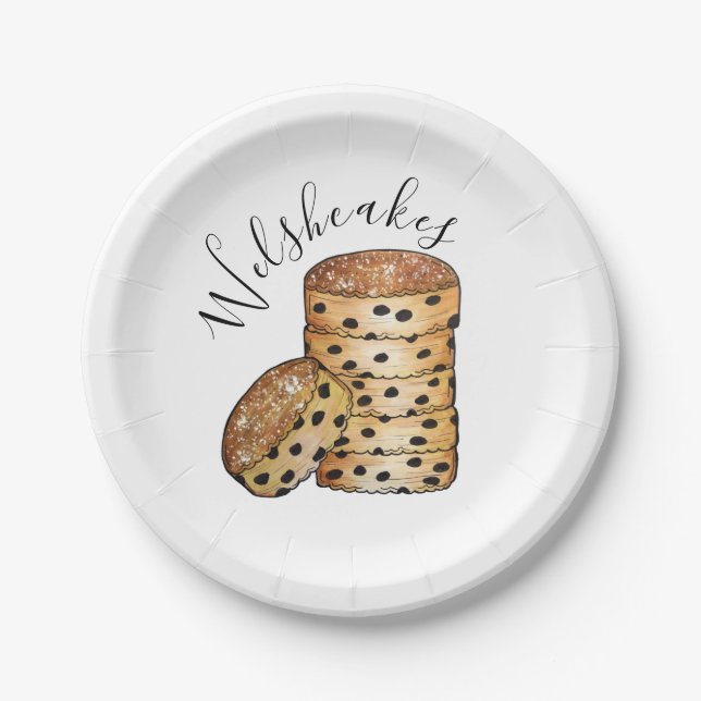 Welsh Cakes Welshcakes UK British Bakery Café Food Paper Plate (Front)
