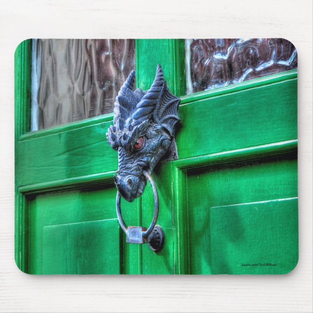 Welsh Cast Iron Dragon Head Door-knocker Mouse Pad (Front)