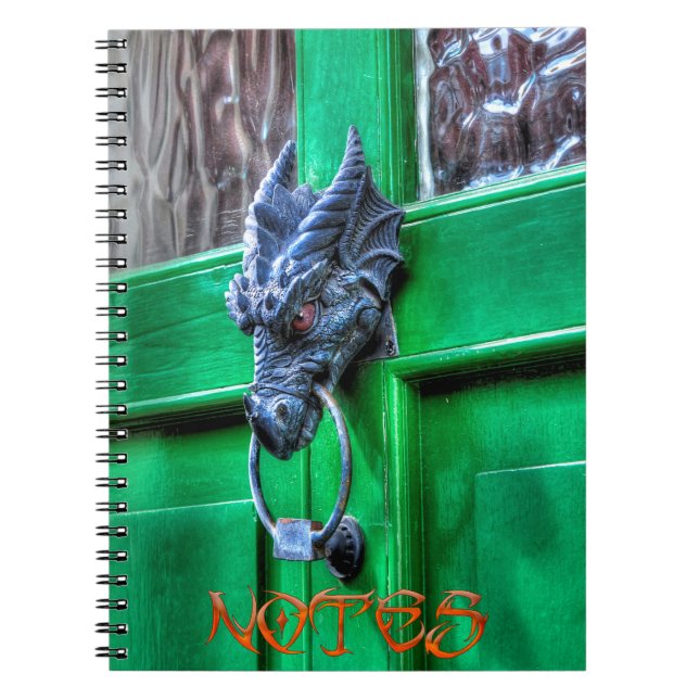 Welsh Cast Iron Dragon Head Door-knocker Spiral Notebook (Front)