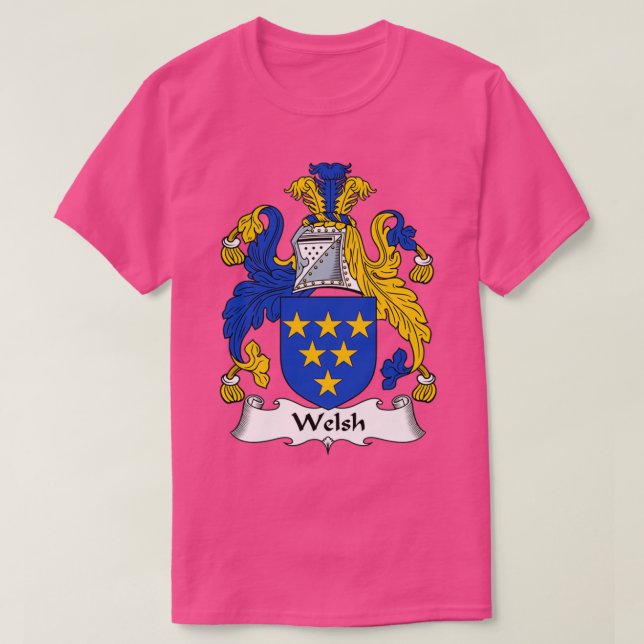 Welsh Coat of Arms Family Crest  T-Shirt (Design Front)
